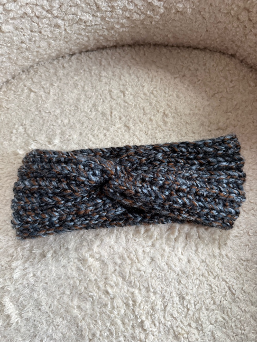 3/$20. Chunky Knit Twist Headband - Black and Brown